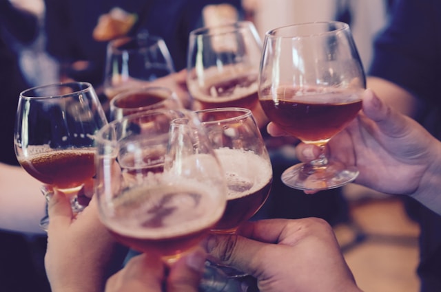People toasting at launch event part