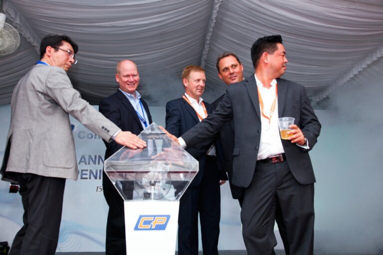 Executives launching event at ceremony