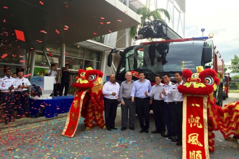 Lion dance and confetti at launch event