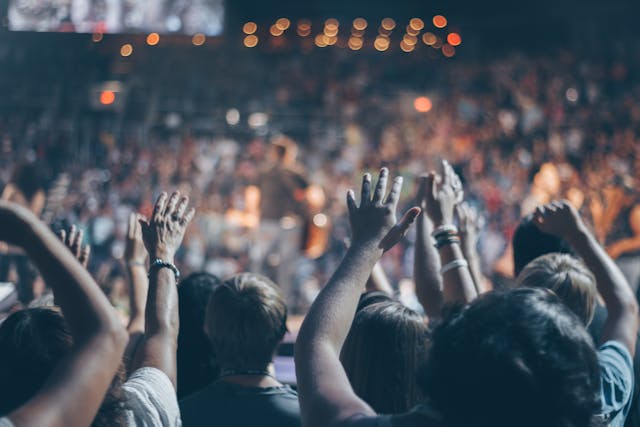 Crowd at concert or event